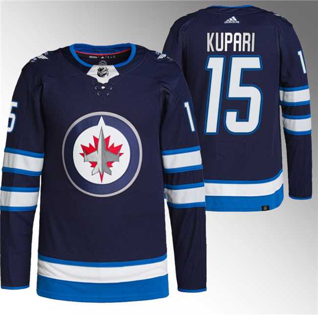 Men%27s Winnipeg Jets #15 Rasmus Kupari Navy Stitched Jersey->winnipeg jets->NHL Jersey